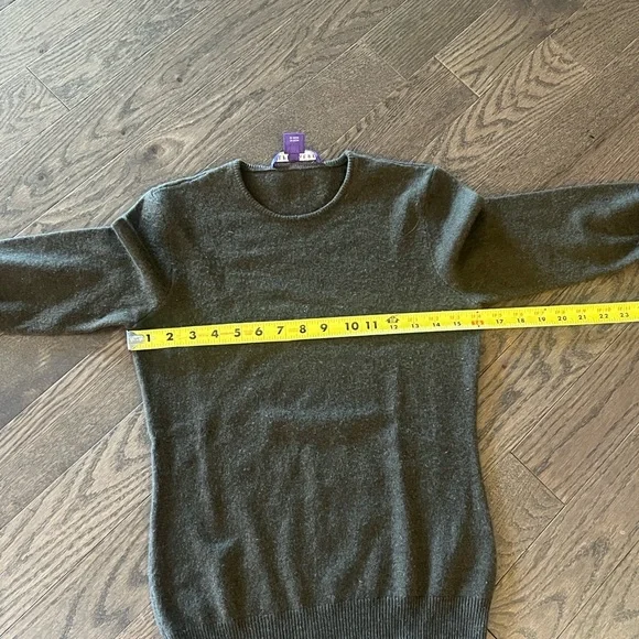 Ralph Lauren Sweater Women's Medium Brown 100% Cashmere Long Sleeve Purple Label - Picture 6 of 7